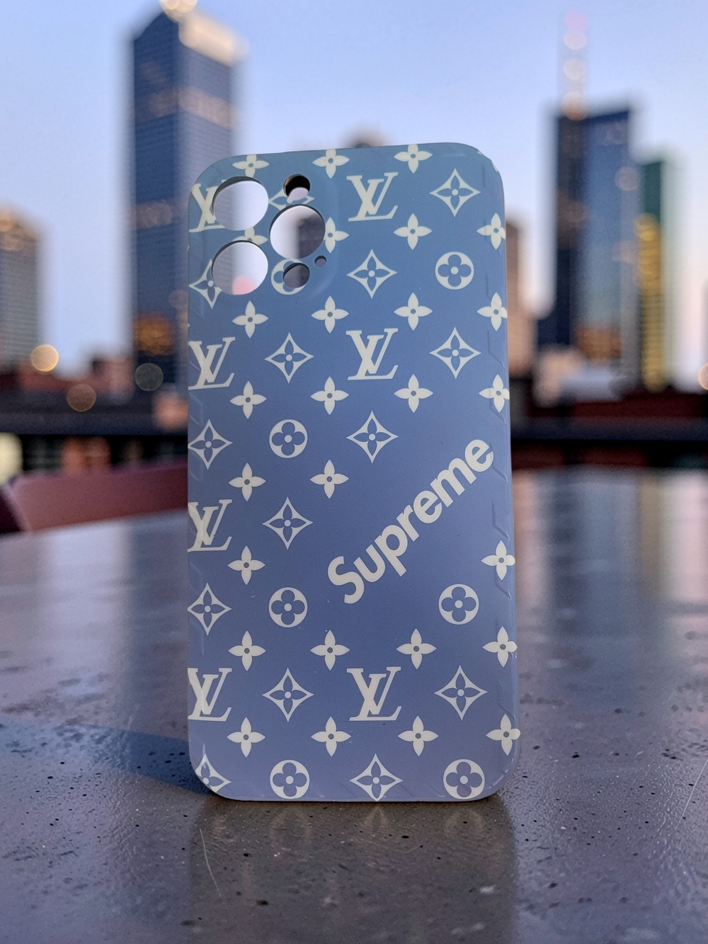 Blue Monogram iPhone Case